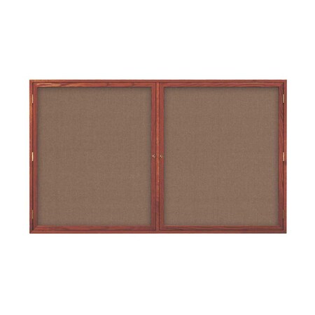United Visual Products Double Door Indoor Enclosed Easy Tack Bo UV332EZ-WHITE-GOLD